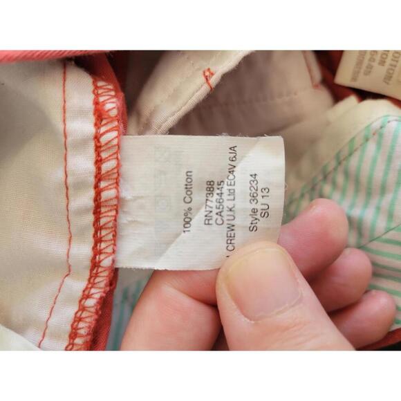 J Crew size 2 rusty coral cotton broken in chino shorts - Picture 4 of 5